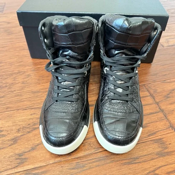 Chanel Unisex  Black High-Top Sneakers - Picture 3 of 16